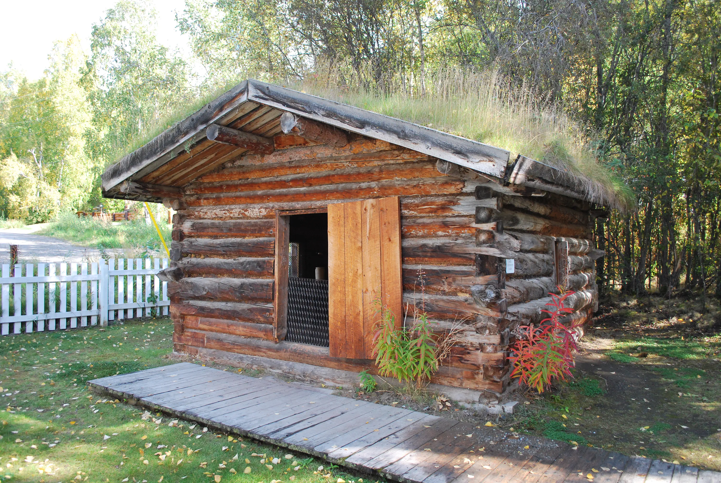 Cozy cabin with a fireplace