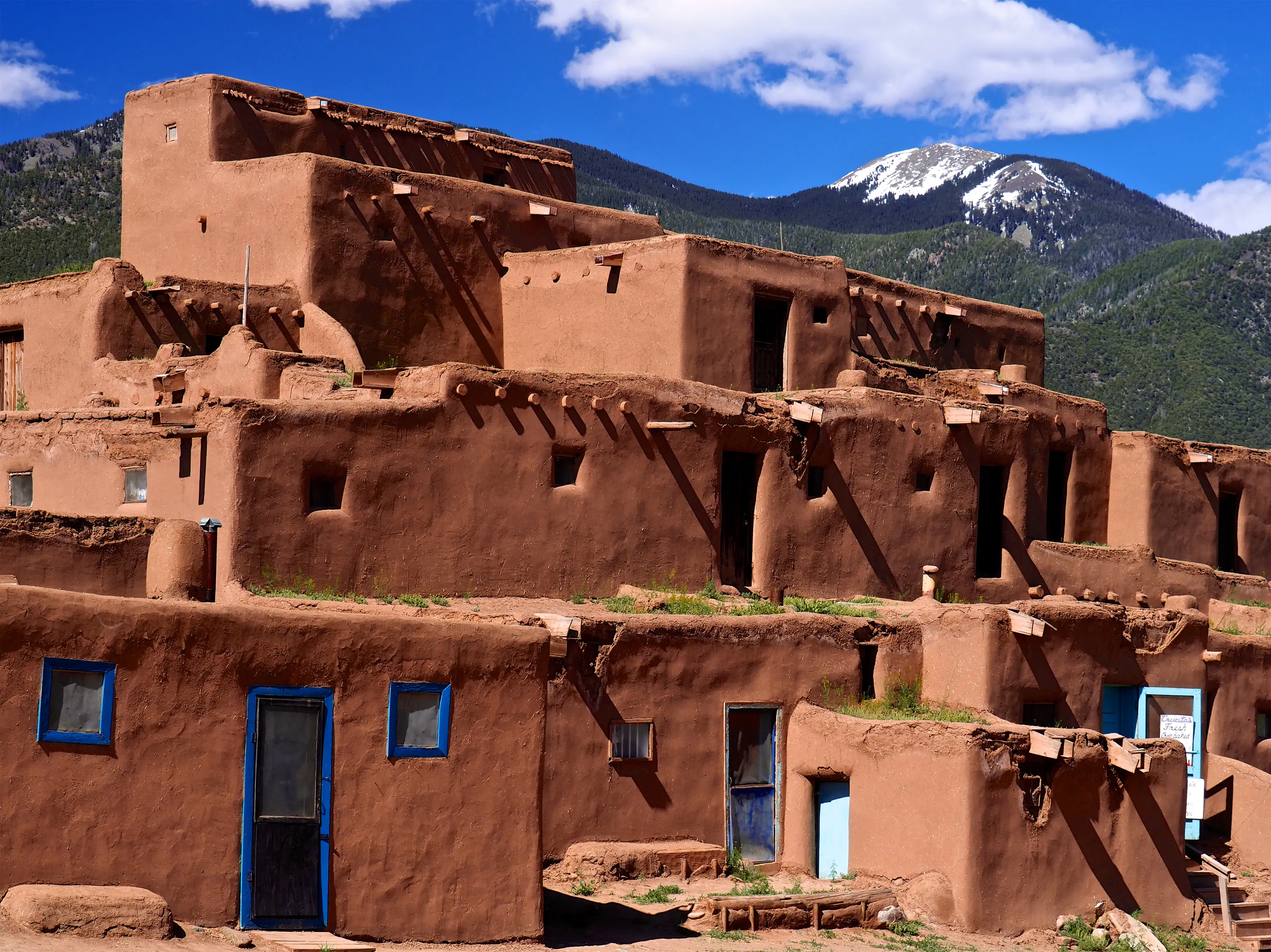 Sunset view of Taos Pueblo